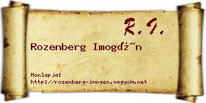 Rozenberg Imogén névjegykártya